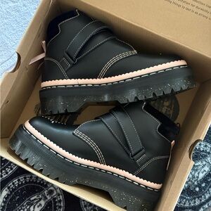Dr. Martens Black Boots with Pink Trim